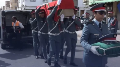 صورة أكادير تشهد جنازة رهيبة لدركي قضى نحبه بعد دهسه في سد قضائي