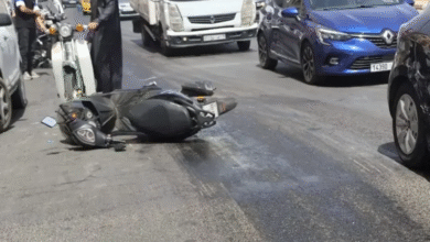 صورة تسرب زيتي من شاحنة يتسبب في حادث جماعي بشارع كماسة بمراكش