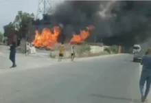 صورة طنجة : اندلاع حريق ضخم بسبت الزينات يستنفر السلطات ويخلف خسائر مادية جسيمة