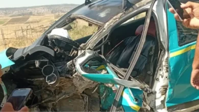 صورة طنجة : مصرع شخصين وإصابة آخرين في حادثة سير خطيرة بسبب فوضى  بعض الطاكسيات